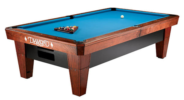 Diamond Billiards Pro-Am Pool Table in Rosewood with a Blue Cloth