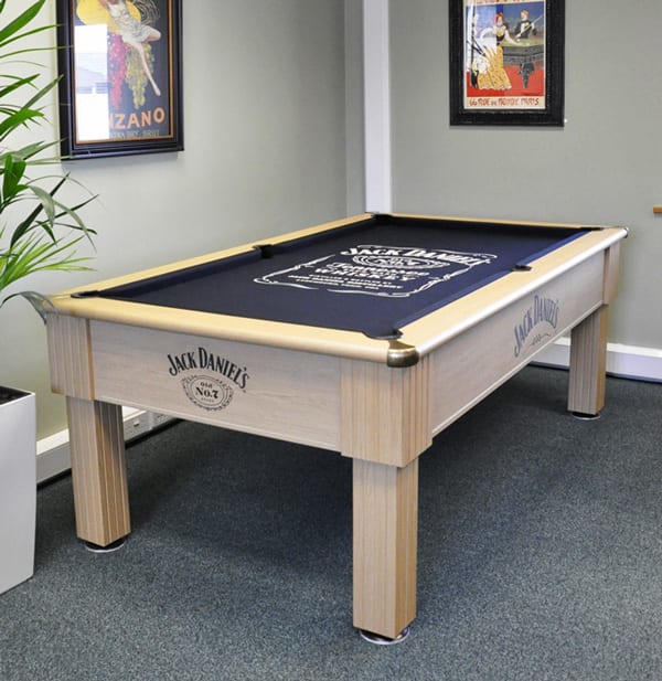 Optima Winchester Jack Daniel's Pool Table in the Home Leisure Direct Showroom
