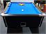Showroom Model - Signature Tournament Pro Edition Pool Table - Black Finish - Blue Cloth - End View
