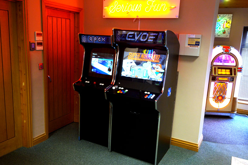 Bespoke Arcades Evo and Apex Upright Arcade Machines In Showroom
