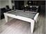 Classic Pool Dining Table - White Finish - Grey Cloth - Installation