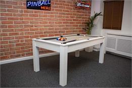 Signature Newman Pool Dining Table & Table Tennis Top: White Oak Finish - 7ft