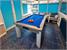 Fusion Pool Dining Table - Onyx Grey Finish - Blue Cloth without Dining Tops