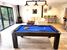 Signature Warwick English Pool Dining Table In Black (Royal Blue Cloth) - Installation