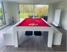 Billiards Monfort Lewis Pool Dining Table - High Gloss White Finish - Red Cloth