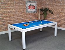 Signature Strickland American Pool Dining Table: White Finish - Warehouse Clearance