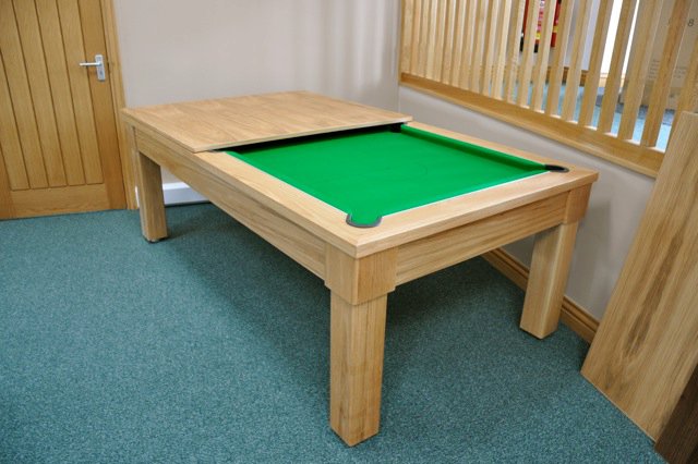 Unique 7ft Oak Pool Dining Table - Showroom
