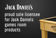 Proud sole licensee for Jack Daniels Games room products