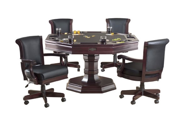 Brunswick Centennial Game Table with Chairs in Cherry in Use
