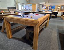 Signature Anderson Pool Dining Table: Oak Finish, 7ft - Showroom Clearance