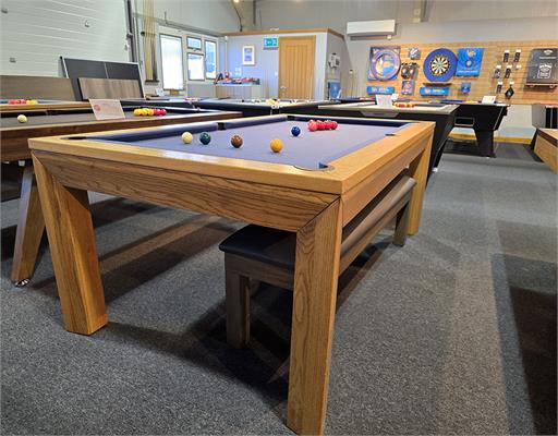 Signature Anderson Pool Dining Table: Oak Finish, 7ft - Showroom Clearance
