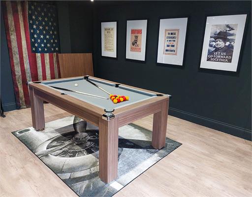 Signature Warwick Pool Dining Table - 6ft, 7ft: Lincoln Walnut Finish