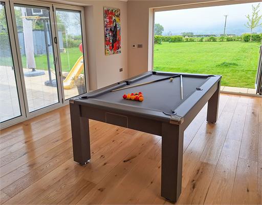 Signature Warwick Pool Dining Table - 6ft, 7ft: Onyx Grey Finish