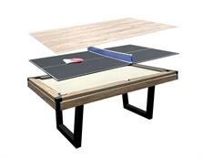 Signature Keaton Pool Dining & Table Tennis Top: Grey Oak Finish - 6ft, 7ft