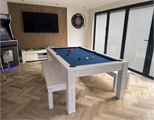 Signature Chester White Solid Wood Pool Dining Table: 6ft