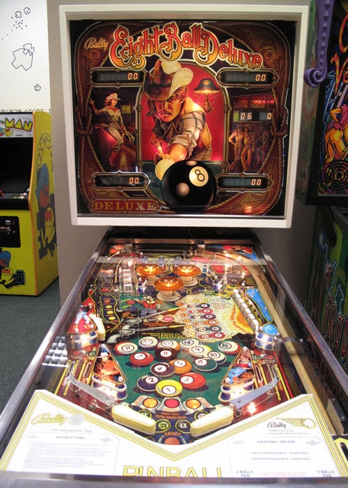 Eight Ball Deluxe Pinball Machine Playfield & Backboard