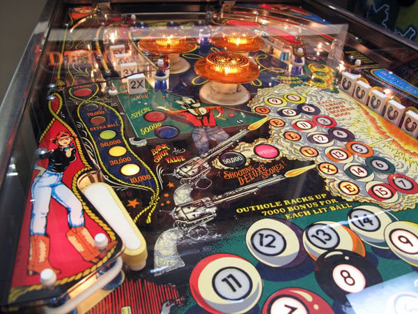 Eight Ball Deluxe Pinball Machine Playfield Close-Up