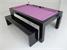Billiards Montfort Lewis Pool Table - Customer Installation in High Gloss Black with a Fuscia Cloth and Bench