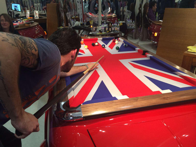 Mini Cooper Pool Table - Tom playing