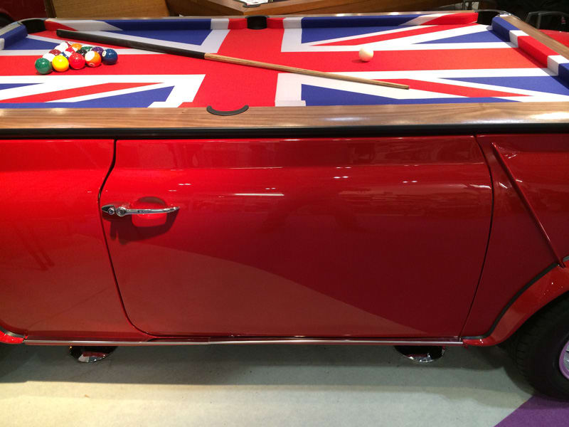 Mini Cooper Pool Table - side door and feet