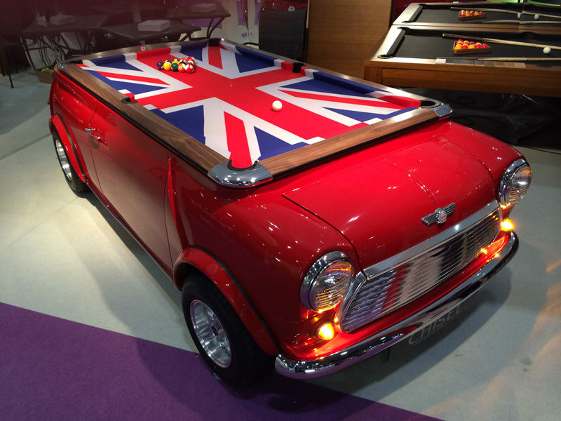 Mini Cooper Pool Table - Three quarters view top