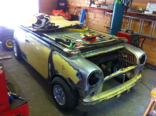 Mini Cooper Pool Table - bare metal preparation