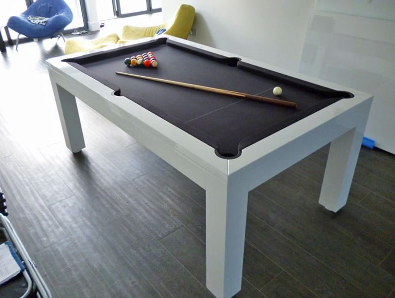 Billiards Montfort Lewis Pool Dining Table White with Black Cloth