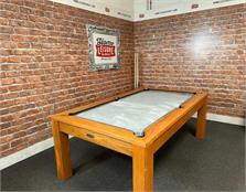 Signature Chester Oak Solid Wood Pool Dining Table 7ft: Warehouse Clearance