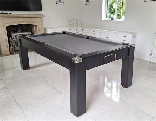 Signature Warwick Pool Dining Table - 6ft, 7ft: Black Finish