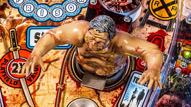 Stern The Walking Dead Pinball Machine - Playfield with Model Zombie