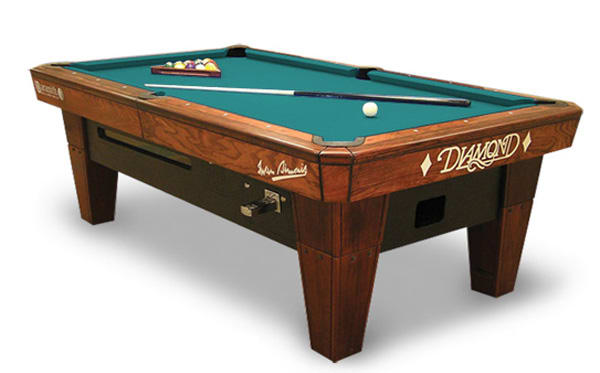 Diamonds Billiards Smart Table Pool Table in Rosewood with Green Cloth