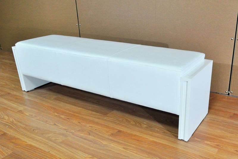 Pool Table Bench in White
