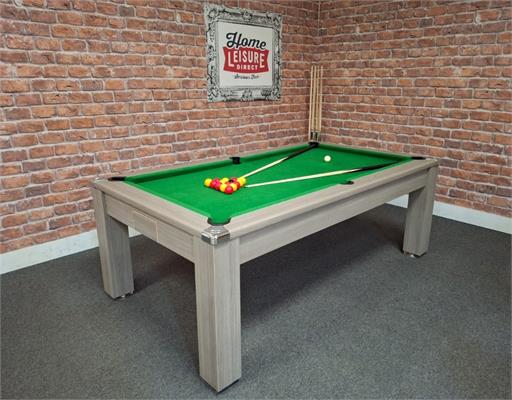 Signature Warwick Pool Dining Table - Grey Oak Finish, 7ft: Warehouse Clearance
