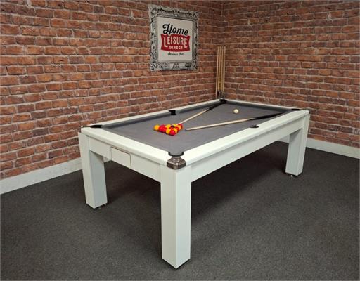 Signature Warwick Pool Dining Table - White Finish, 7ft: Warehouse Clearance