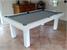 Billiards Montfort Aldernay Pool Dining Table in White with a Grey Cloth