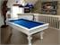 Billards Monfort Amboise Pool Table in White with a Blue Cloth - Customer Installation
