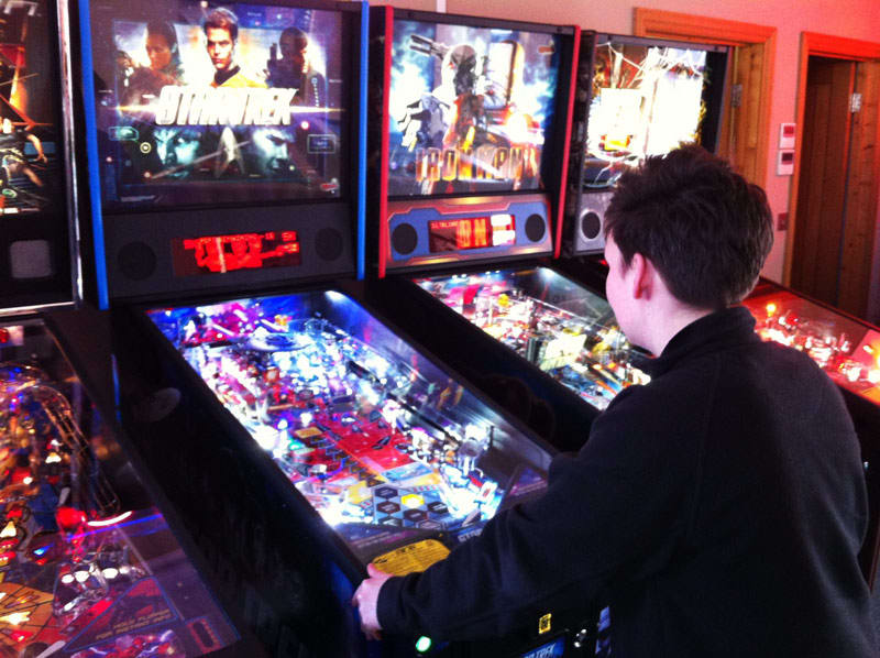 Stern Star Trek Pro Pinball Machine Code Update - Abi Playing in the Home Leisure Direct Showroom