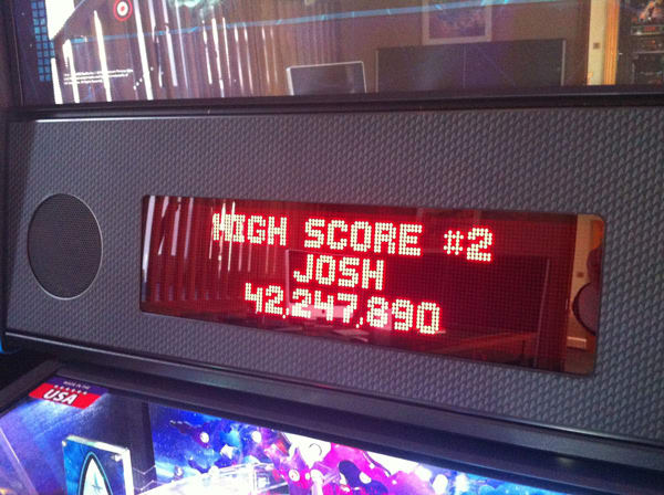 Stern Star Trek Pro Pinball Machine Code JOSH High Score No.2