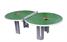 1300538GR Butterfly Figure Eight Polymer Concrete Outdoor Table Tennis Table - Green - With Bats