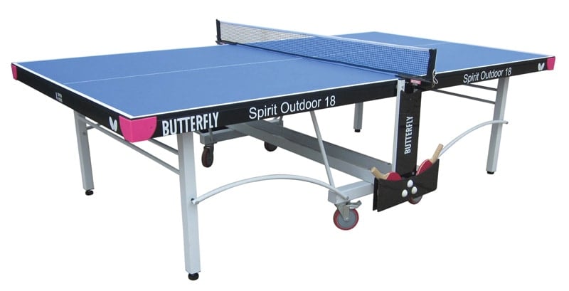 1300548 Butterfly Spirit Outdoor 18 Table Tennis Table - Blue
