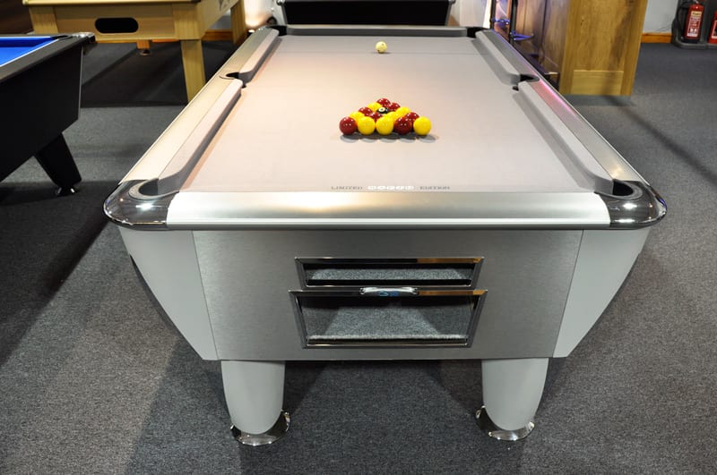 Sam Leisure Atlantic BAPTO Pool Table - Silver Titanium - End