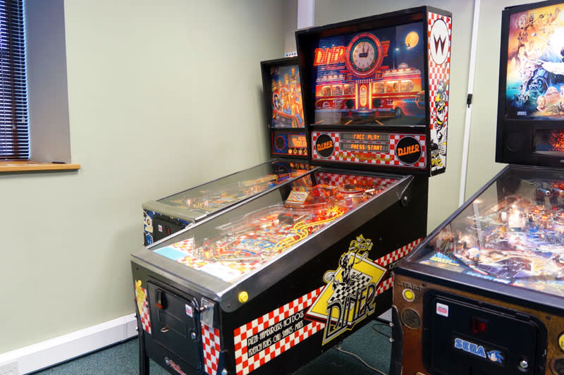 Diner Pinball Machine In Showroom