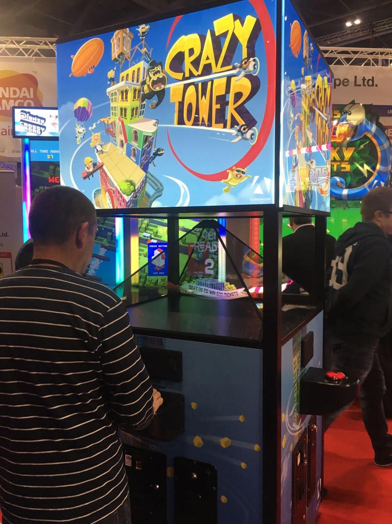 Crazy Tower Arcade Machine at EAG Expo