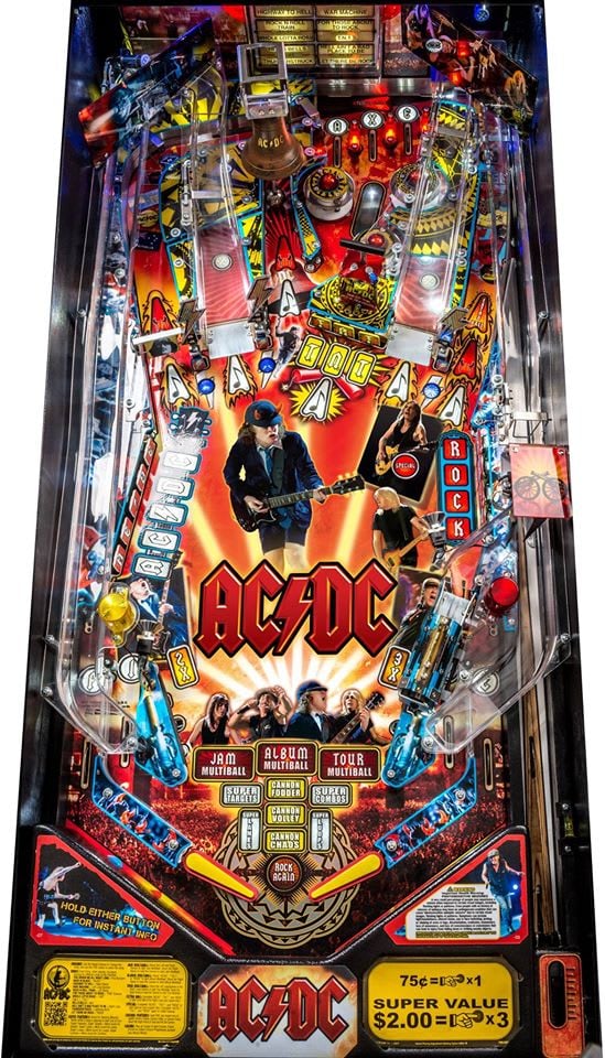 Stern AC/DC Pinball Machine: Vault Edition - Playfield Overview