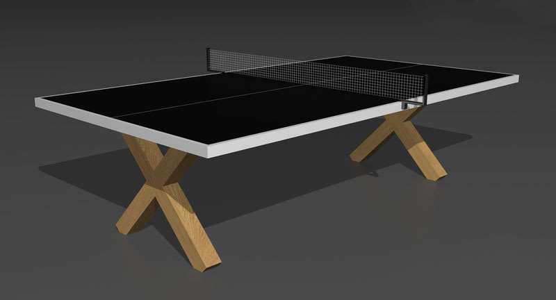 King Pong Laminate Table Tennis Table - X Legs - Grey Background