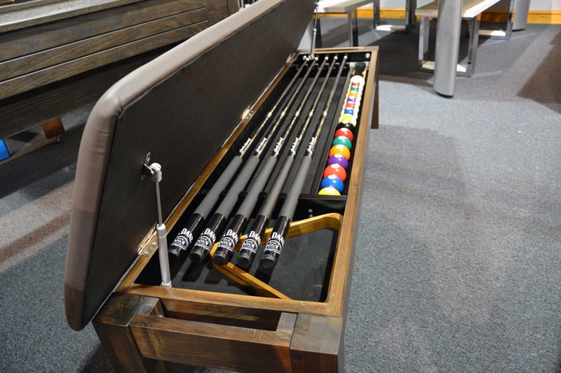 Pool table storage bench