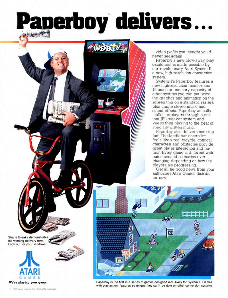 paperboy arcade game parts