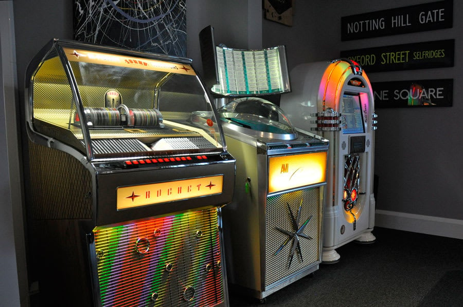 Jukeboxes on display in our showroom
