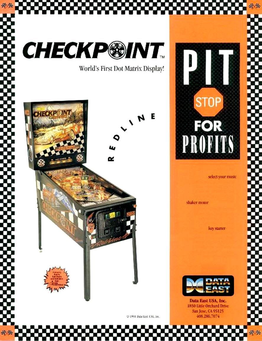 Checkpoint Pinball Machine Flyer