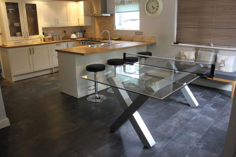 King Pong Extreme Glass Table Tennis Table - Room Shot